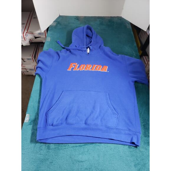 Florida Gators Majestic Hoodie Size Large Mens Blue Drawstrings Football NCAA - Picture 1 of 9